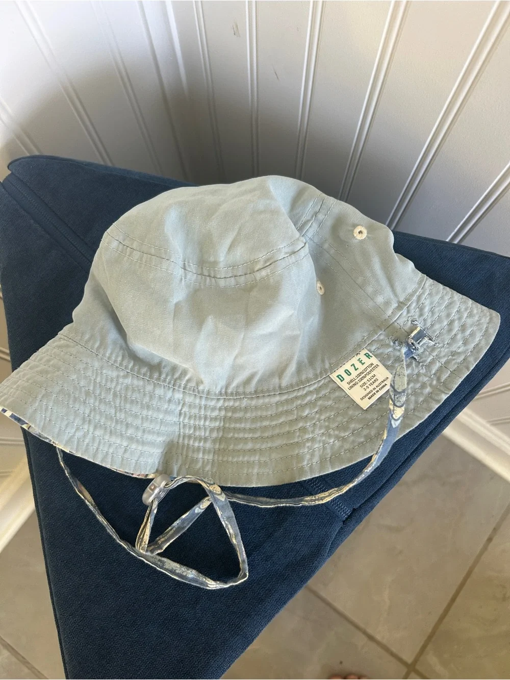 Toddler Reversible Multicolor Bucket Hat with breakaway Chin Strap